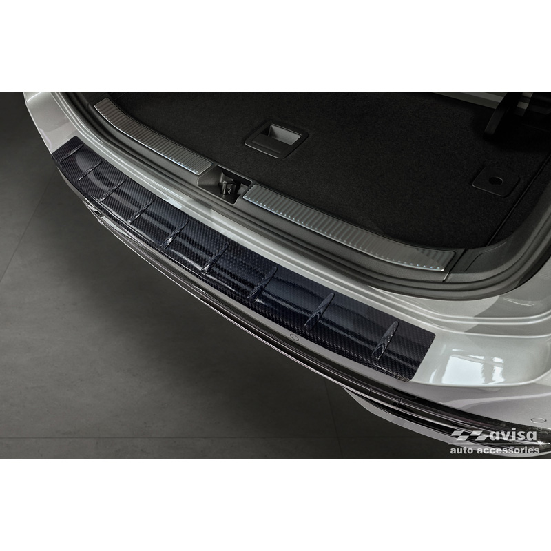Real 3D Carbon Rear bumper protector  Volkswagen Passat (CJ5) incl. R-Line & Hybrid 2023- 'Ribs'