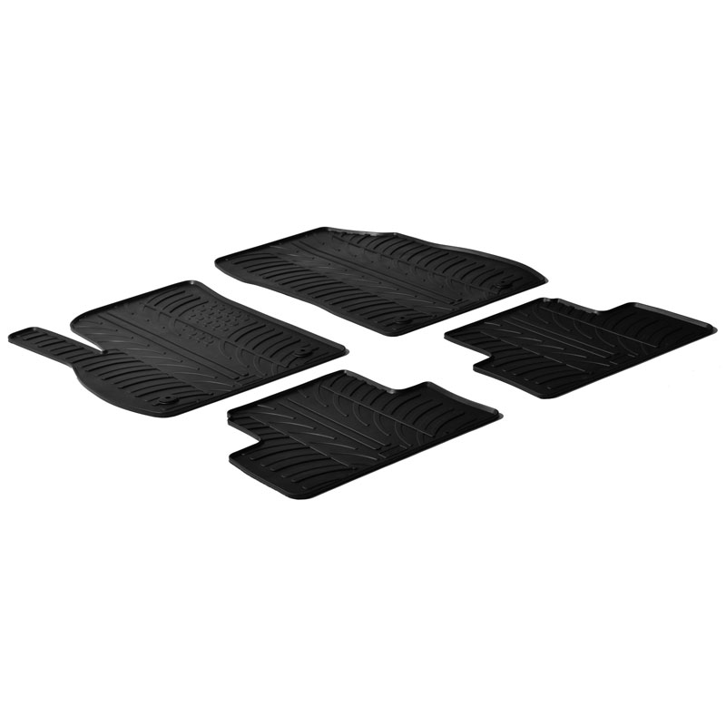 Rubber car mats set  Opel Zafira C 2011- (T profile 4-pieces + mounting clips)