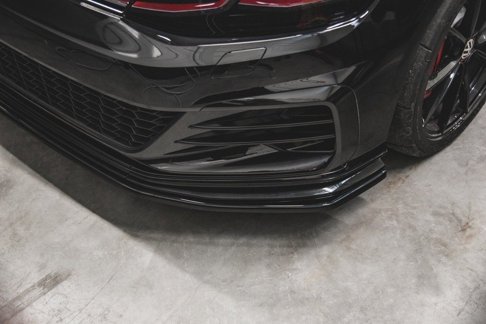 Voorspoiler passend voor Volkswagen Golf 7 GTI TCR Maxton Glans Zwart