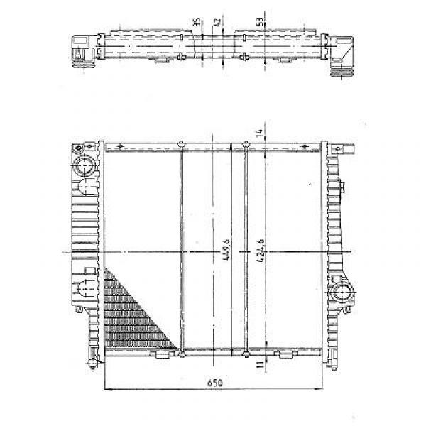 Radiator E34 525 TD/TDS. 91-95 650x430 NIET AUTOMAAT +/-AC