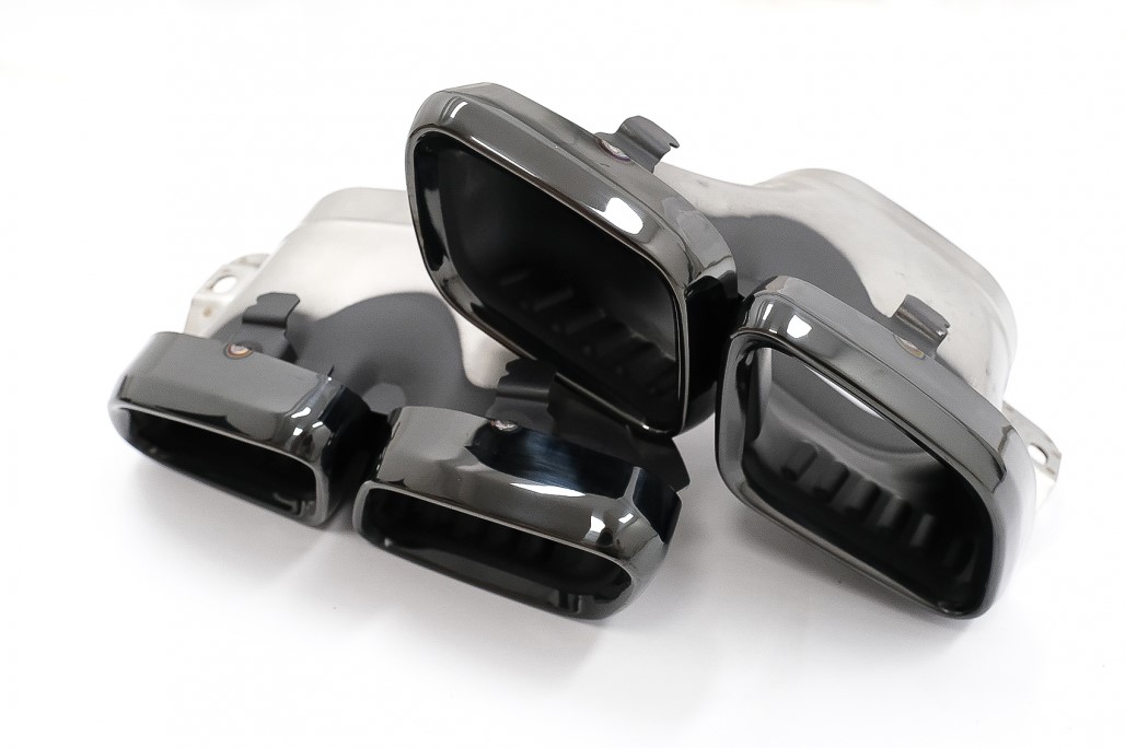 Diffuser passend voor Mercedes GLC X253 (2020-..) Facelift GLC63 incl. Uitlaat Stukken zwart