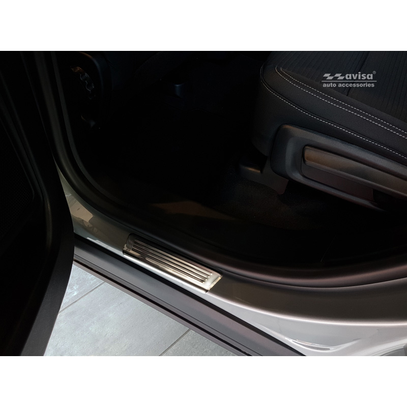 Stainless Steel Door sill protectors  Ford Kuga III 2019-2024 & FL 2024- 'Lines' - 4-pieces
