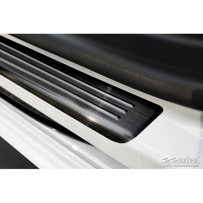 Black Stainless Steel Door sill protectors  Renault Kangoo III Furgon & Nissan Townstar & Mercedes Citan 2021- - 'Special Edition' - 4-pieces