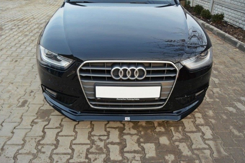 Voorspoiler passend voor Audi A4 B8 FL V.2 Glanzend Zwart
