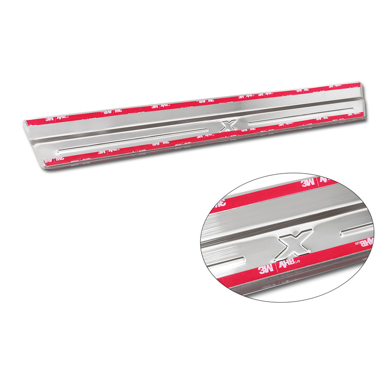 Stainless Steel Door sill protectors  Toyota Aygo X 2022- 'Lines X' - 4-pieces