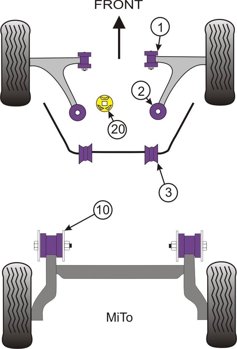 Opel CORSA MODELS Lower Rear Engine Mount Insert - PowerFlex PFF
