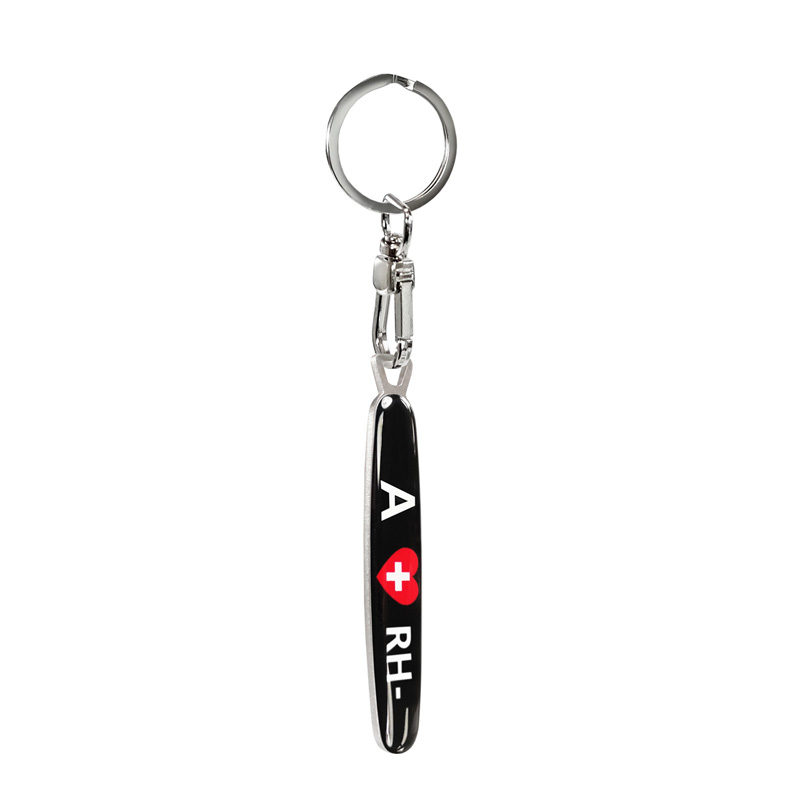 Stainless steel key chain - 'Blood Type' A RH-