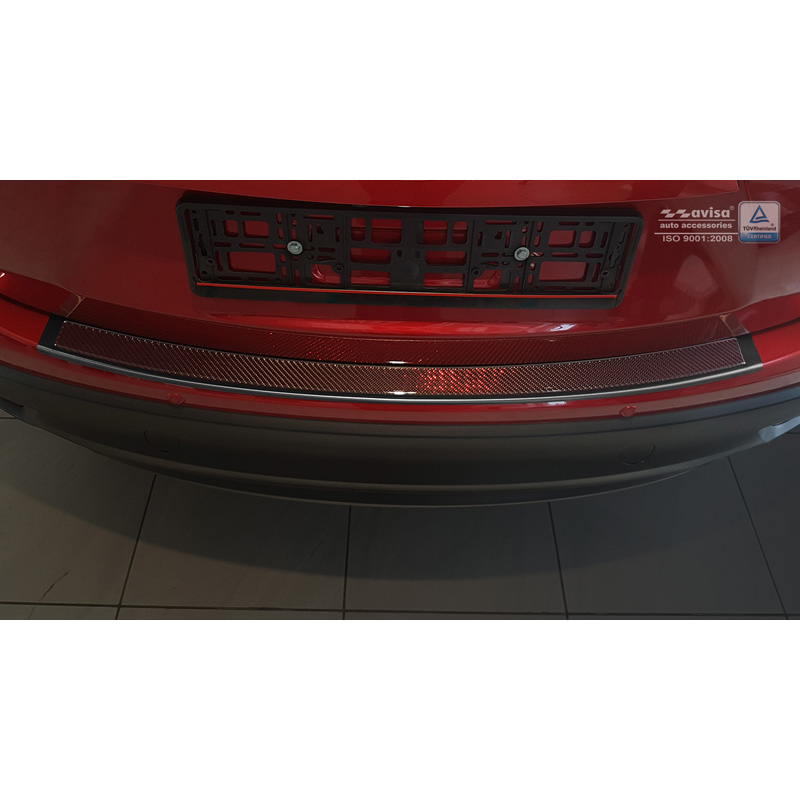 Stainless Steel Rear bumper protector 'Deluxe'  Mazda CX-5 2014- Black/Red-Black Carbon