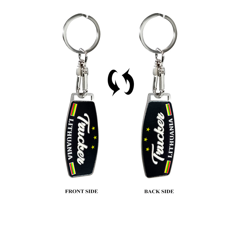Stainless steel key chain - Trucker/Lithuania