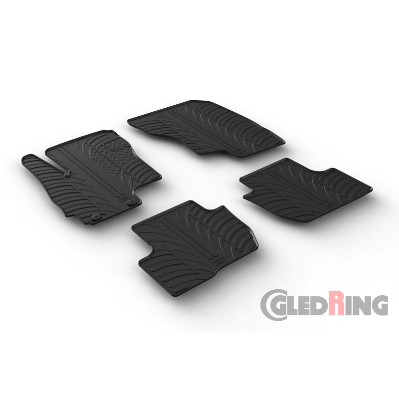 Rubber car mats set  Mitsubishi Outlander 2012- incl. PHEV (T profile 4-pieces + mounting clips)