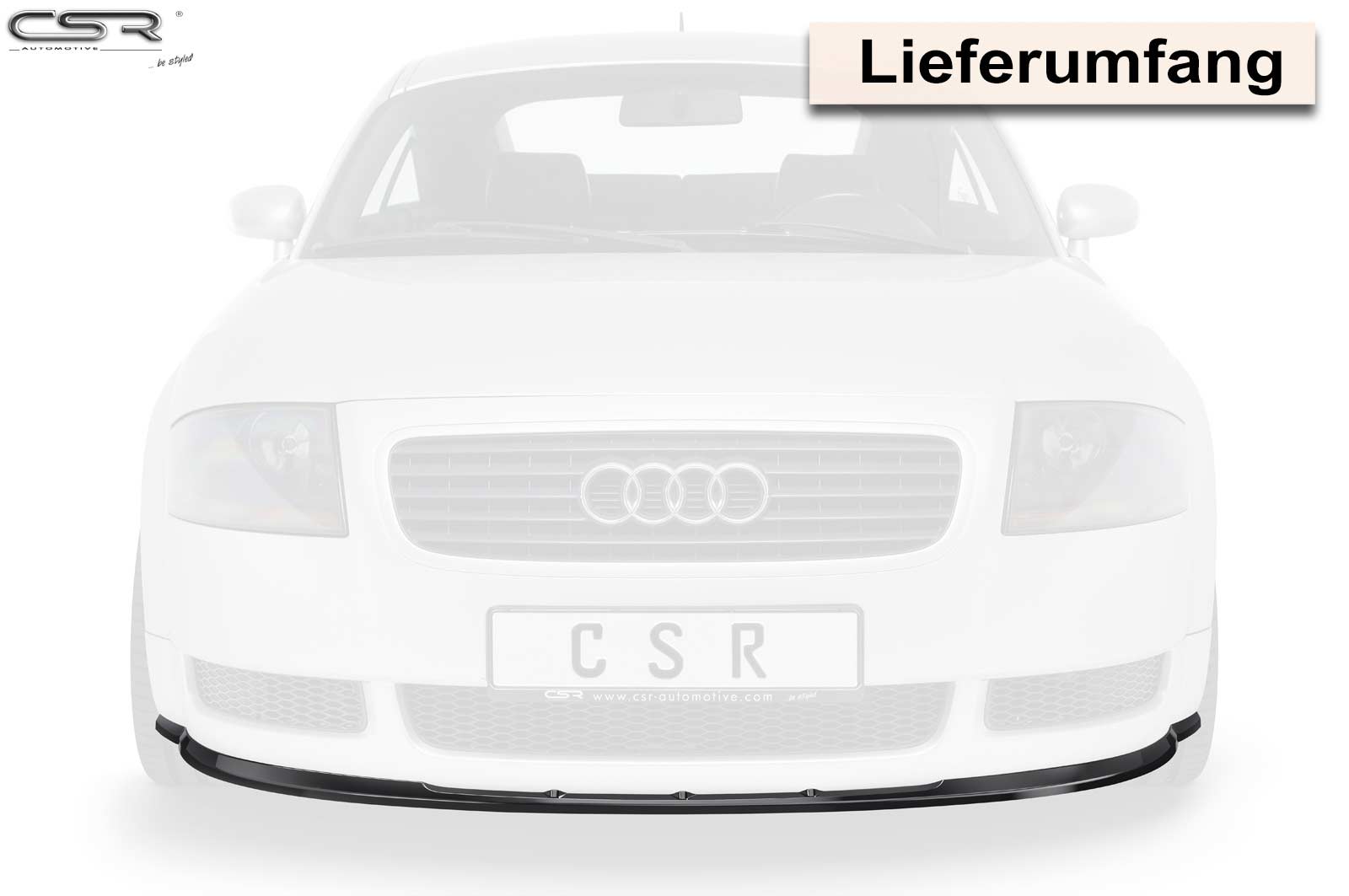 Voorspoiler passend voor Audi TT 8N Glans Zwart – 1998–2006