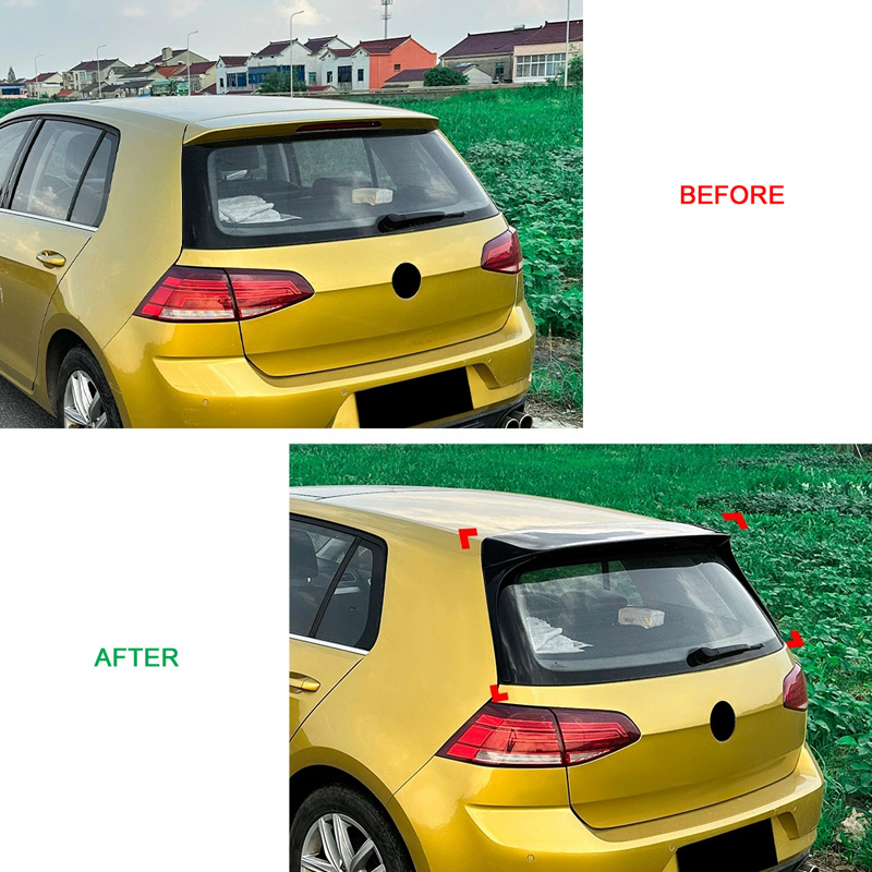 Roof spoiler  Volkswagen Golf VII (7&7.5) HB 2012-2019 3-pieces (ABS Glossy Black)