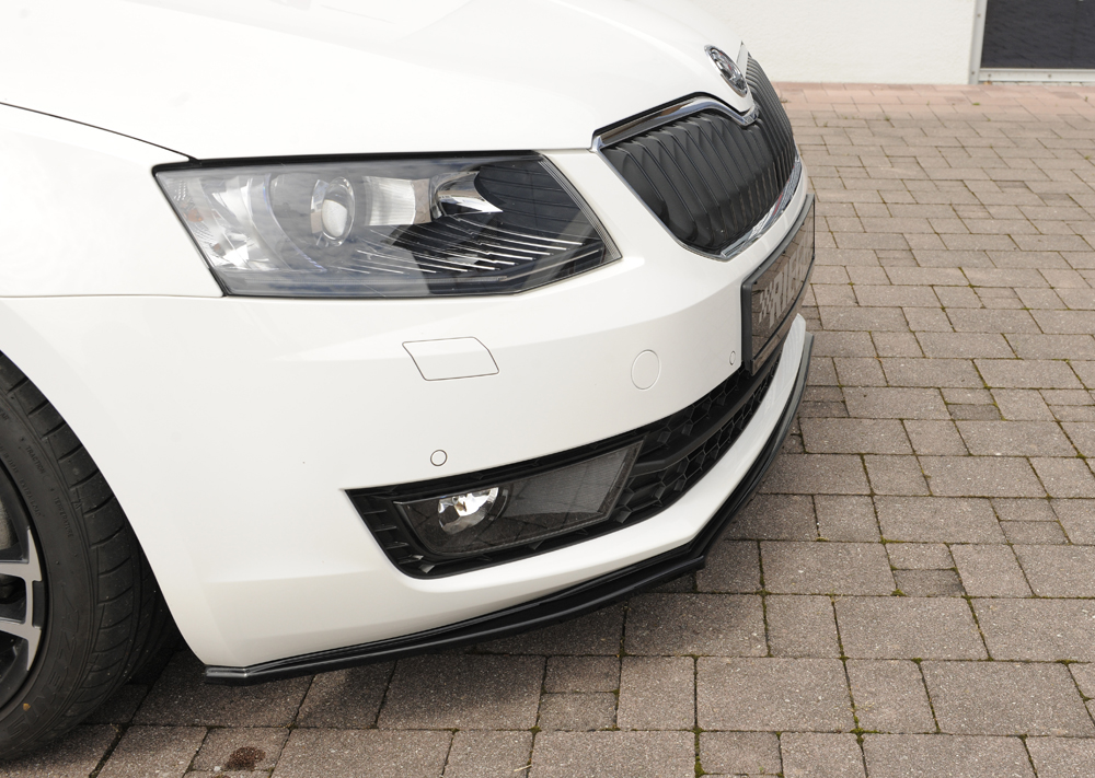 Voorspoiler passend voor Skoda Octavia 5E 2013-2017 Zwart Glans Rieger