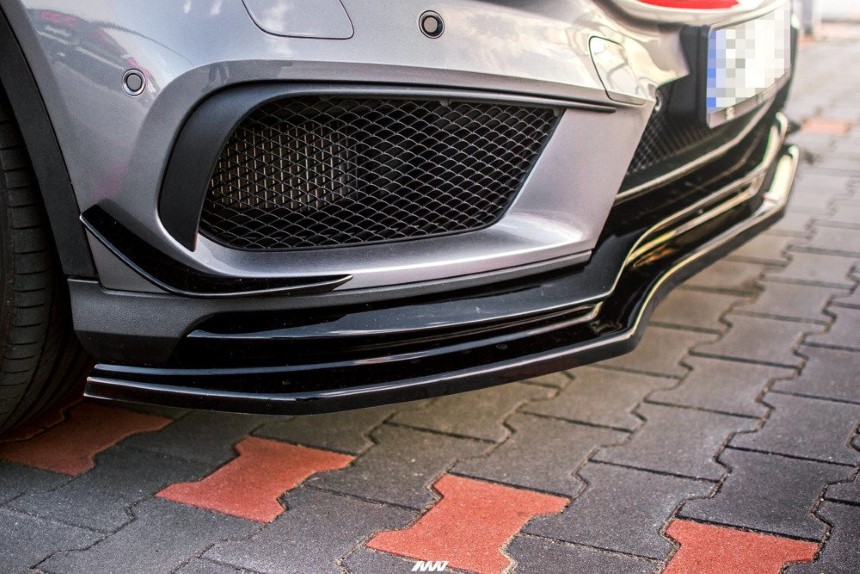 Voorspoiler passend voor Mercedes GLA 45 AMG X156 Maxton Design glans zwart
