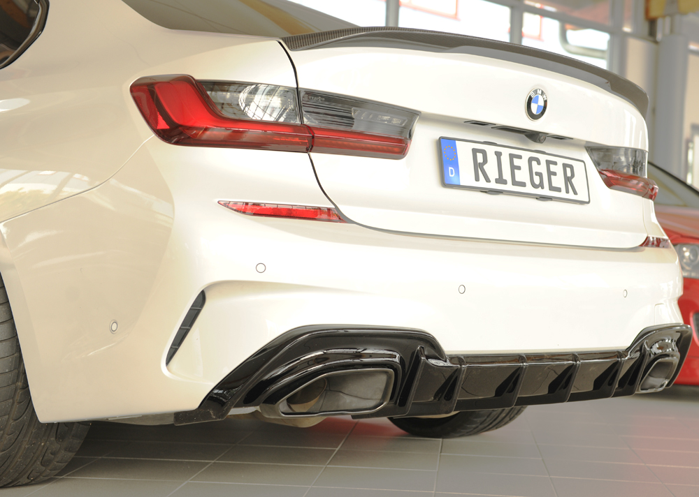 Diffuser passend voor BMW 3 Serie G20 M340i Rieger Glans Zwart