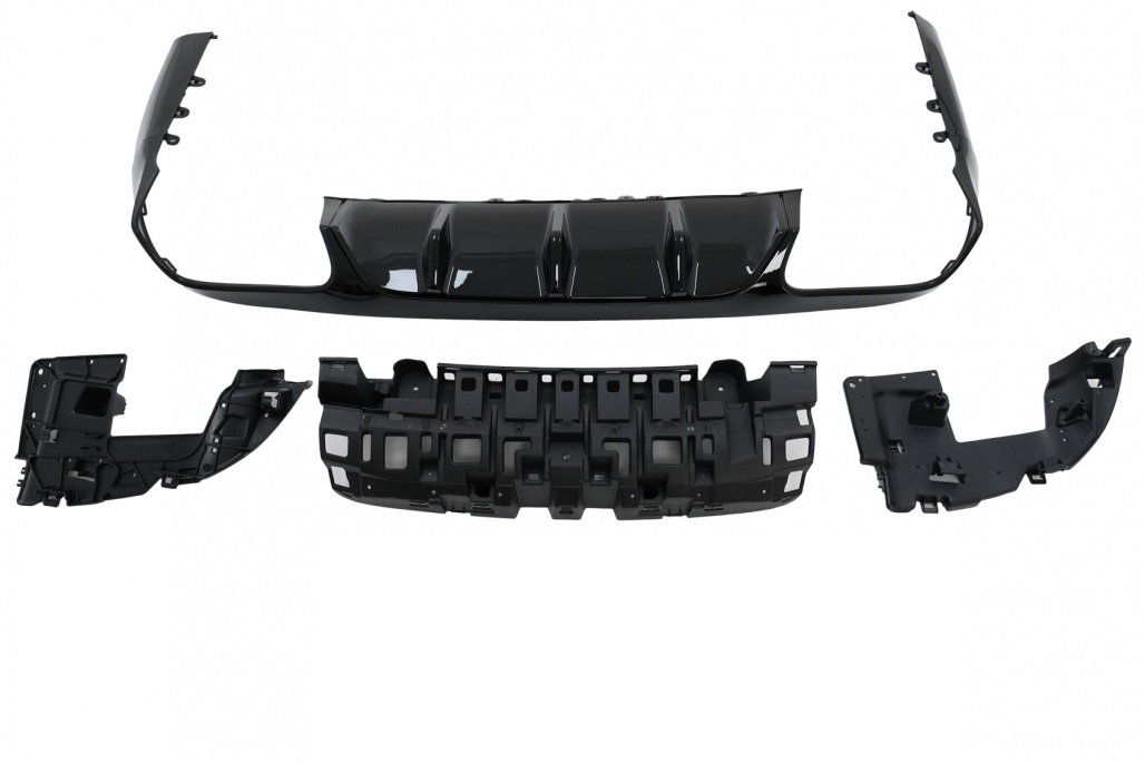 Diffuser passend voor Mercedes E-Class C238 Coupe Cabrio (2016-..)  E63 Look Piano Black