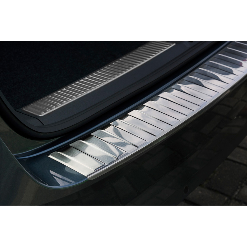 Stainless Steel Rear bumper protector  Skoda Superb Combi III 2015-2019 & 2019-2024 Incl. Scout 'Ribs'