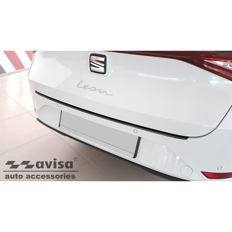 Black Stainless Steel Rear bumper protector  Seat Leon Sportstourer incl. FR / Cupra Leon Sportstourer 2020-2024 & FL 2024- 'Ribs'