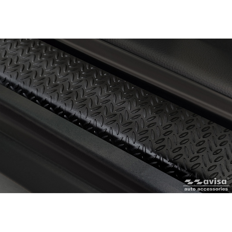 Aluminium door sill protectors 'Riffled Plate'  Toyota Aygo X 2022- - 4-pieces - Black