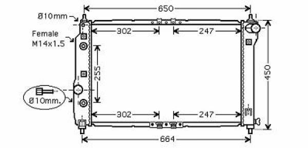 Radiator KALOS 03-04 600x415 1.4I-16V AUTOMAAT +AC
