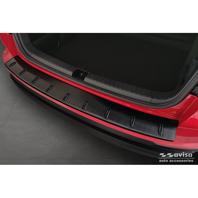 Black Stainless Steel Rear bumper protector  Skoda Karoq (NU7) Facelift incl. Sportline 2022- 'STRONG EDITION'