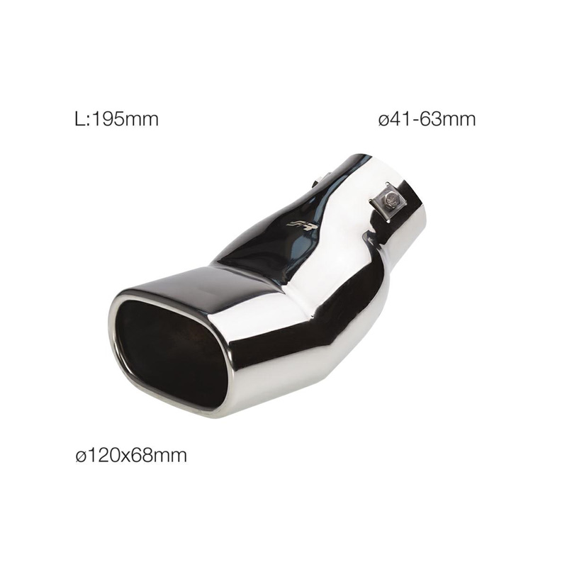 Simoni Racing Exhaust Tip Rectangle Inox - 117x68xL190mm - Installation ->63mm