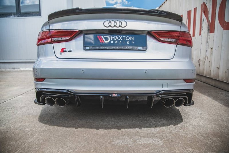 Diffuser passend voor Audi S3 Sedan 8V Facelift Glanzend zwart