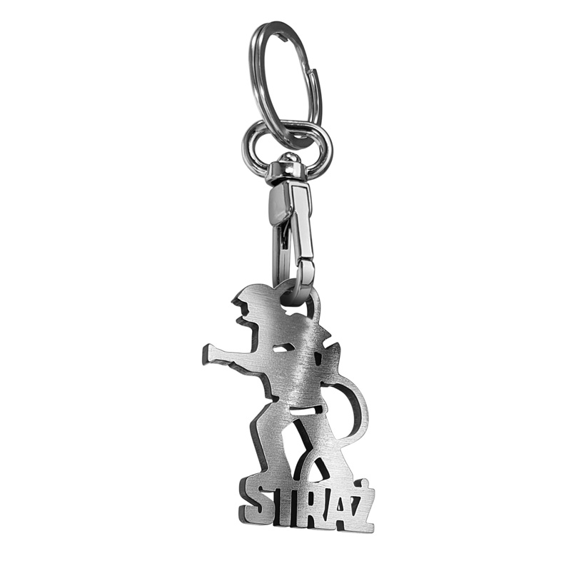 Stainless steel key chain - 'Fireman / Straz' (silver)