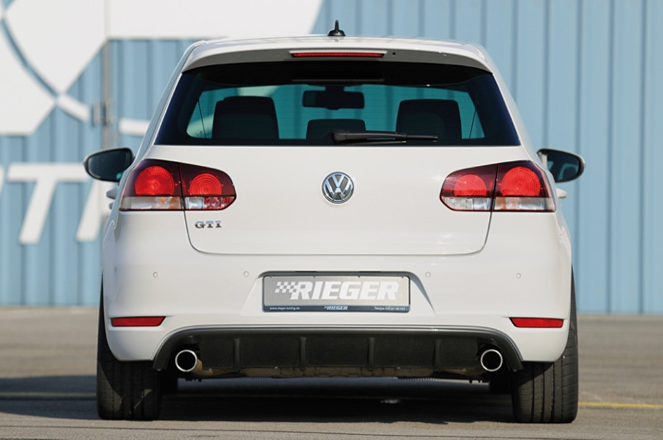 Diffuser passend voor Volkswagen Golf 6 GTI GTD Rieger Glans Zwart