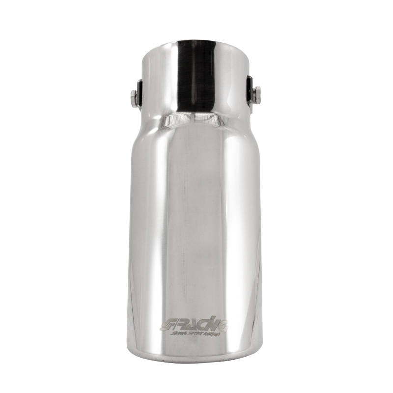 Simoni Racing Exhaust Tip Round/Slanting Inox - Ø76xL180mm - Installation ->64mm