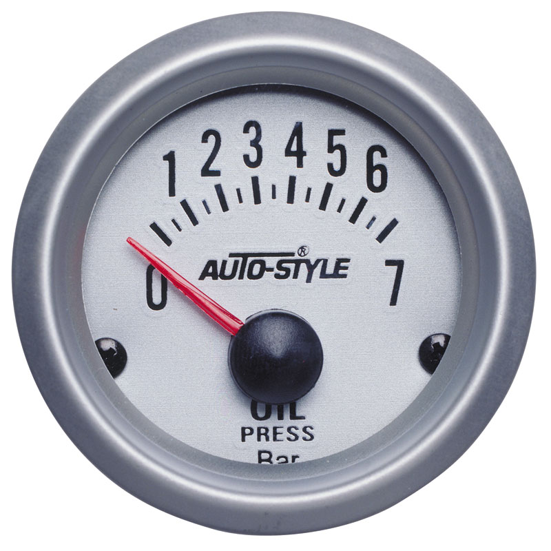 Performance Instrument oil-pressure gage 0-7 bar 2'' + sensor silver