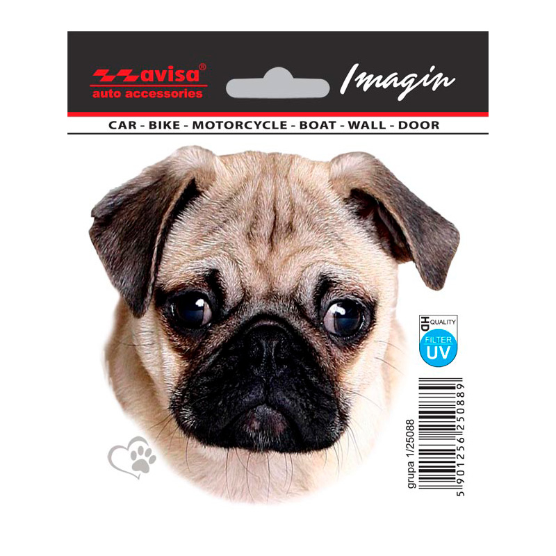 Auto Tattoo Sticker Pug - 11x10,5cm
