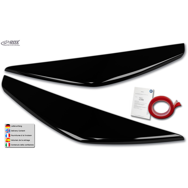 RDX Head light spoilers  Ford Kuga II (DM2) Facelift 2016-2019 (ABS Gloss Black)