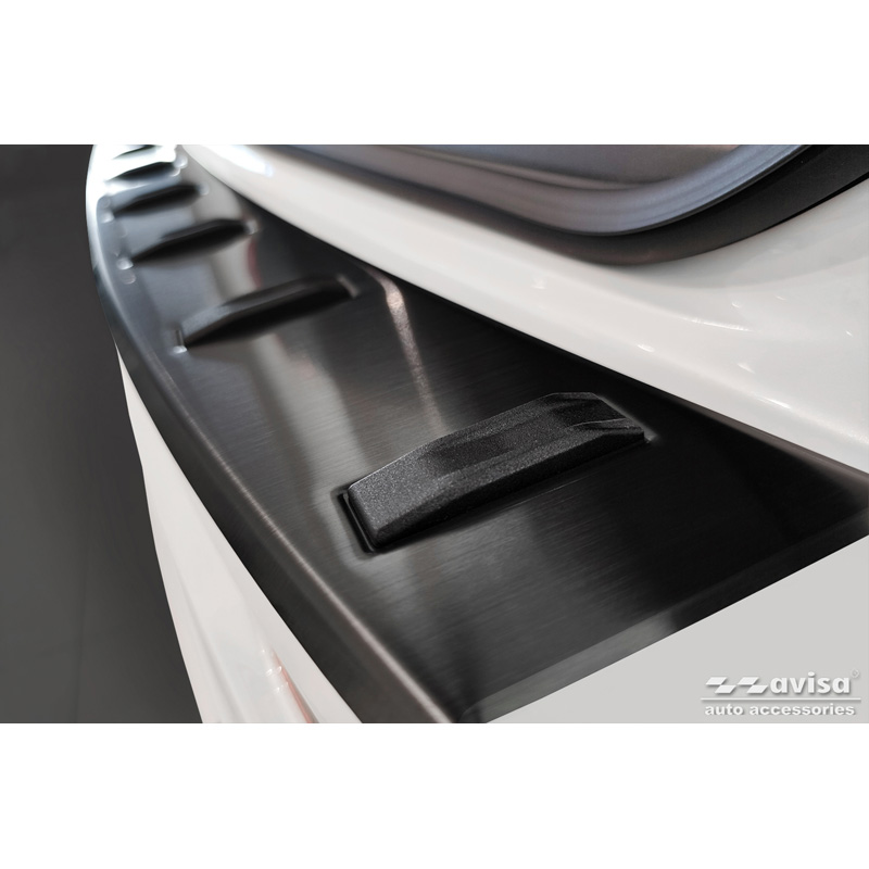 Black Stainless Steel Rear bumper protector  BMW 5-Series G31 FL Touring 2020-2024 excl. M-Sport 'STRONG EDITION'