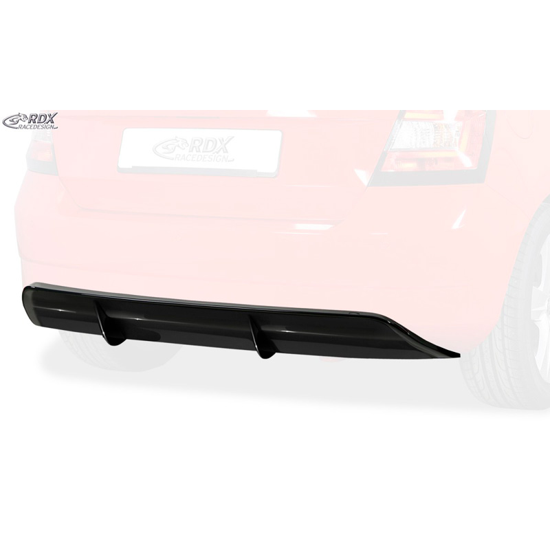 Rear bumper skirt 'Diffuser'  Skoda Fabia III HB (NJ) 2014- (ABS glossy black)