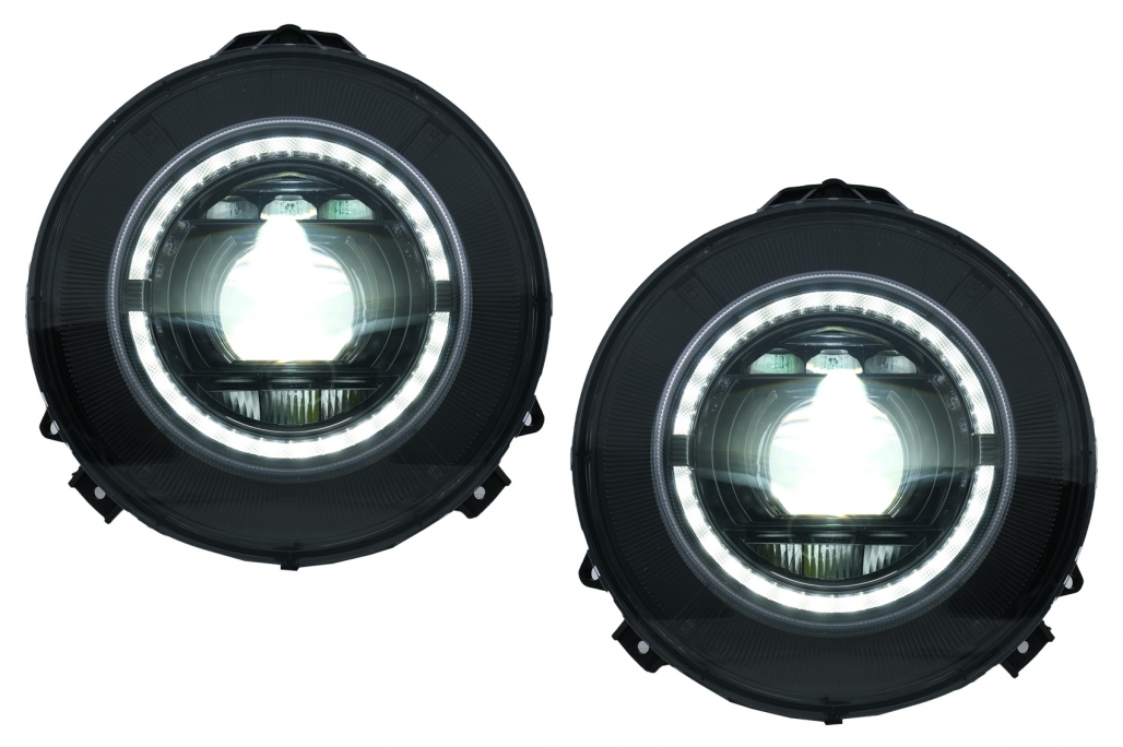 Headlights FULL LED Mercedes G-Class W463 (2007-2017) Black Facelift 2018 Design