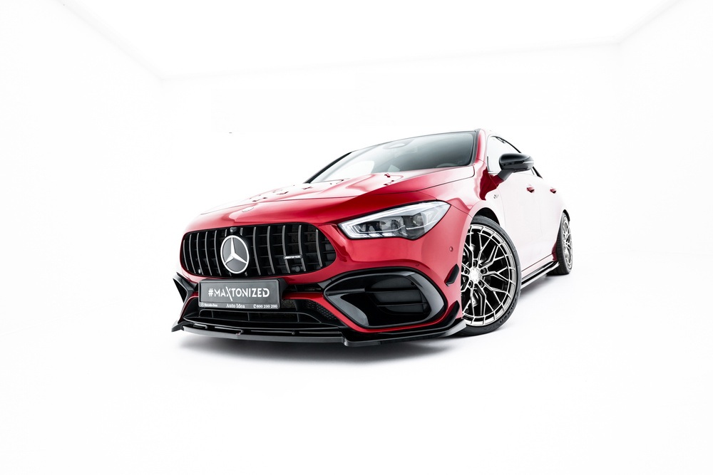 Voorspoiler passend voor Mercedes-AMG CLA 45 Aero C118 V.5 Maxton Glans Zwart