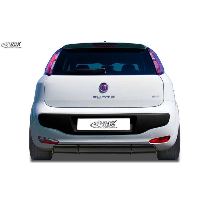 Rear bumper skirt 'Diffuser'  Fiat Punto Evo 2009- (ABS glossy black)