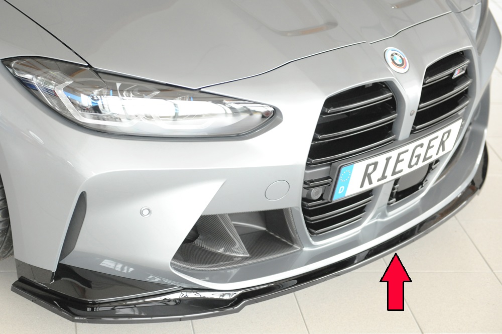 Voorspoiler passend voor BMW 3-series G80 M3 03.21-  glans zwart