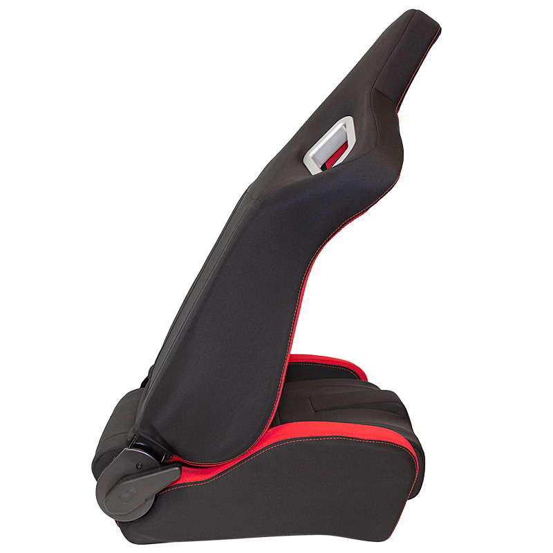 Sport seat 'RS6-II' - Black/Red Fabrics - Dual-side reclinable back-rest - incl. slides