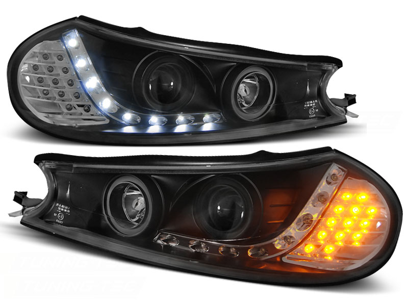 Headlights Ford Mondeo 96-98 4drs LED Devil Eyes Dayline black