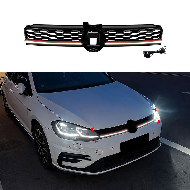 GTi-Look Grill with LED-Strip  Volkswagen Golf VII (7.5) HB/Variant Facelift 2017-2020