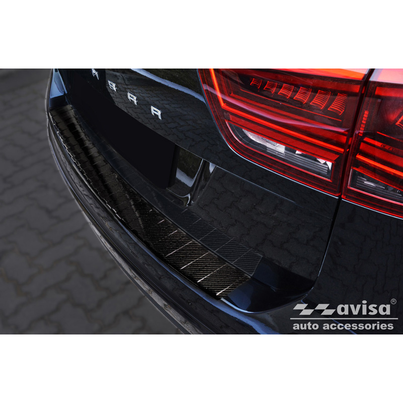 Real 3D Carbon Rear bumper protector  Seat Alhambra 2010- 'Ribs'