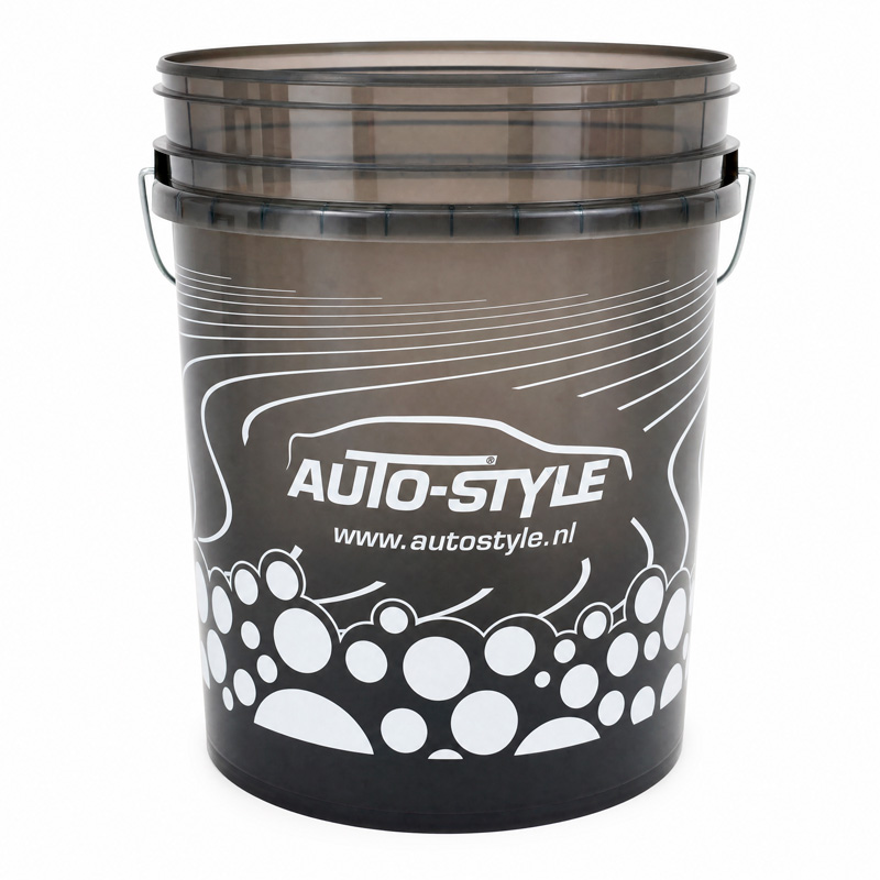 Car wash bucket 20L with Grit guard - Transparent smoke gray