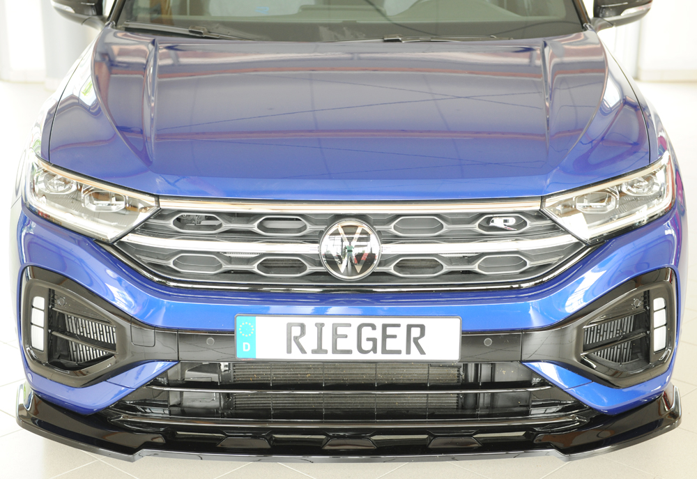 Voorspoiler passend voor VW T-Roc A1 R/R-line 2022- Rieger Glossy black