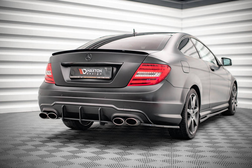 Spoiler passend voor Mercedes C Klasse Sedan & Coupe AMG Pakket W204 Maxton Glans Zwart