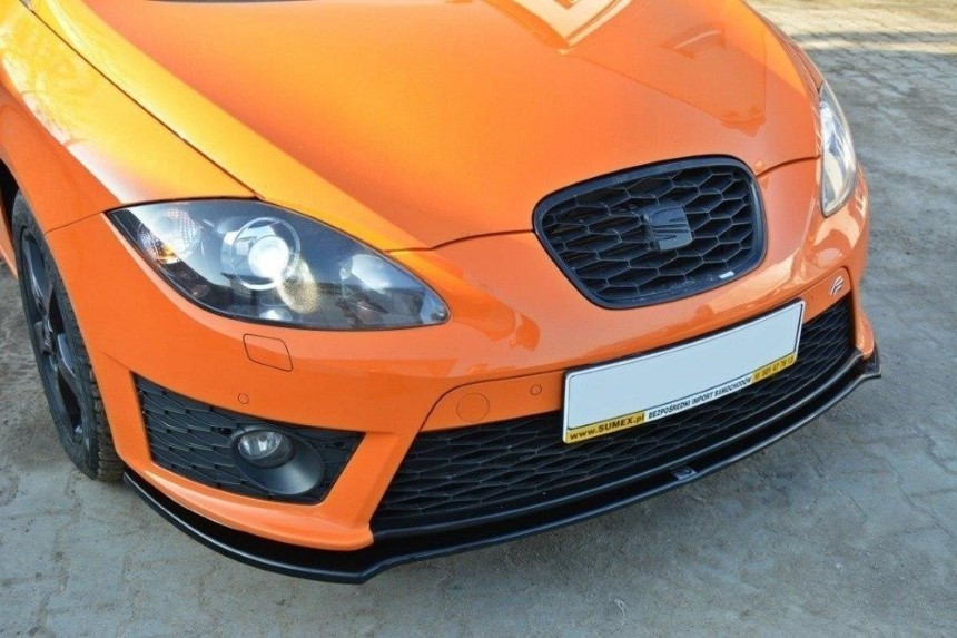 Voorspoiler passend voor Seat Leon Cupra FR 1P Maxton Design glans zwart V.2