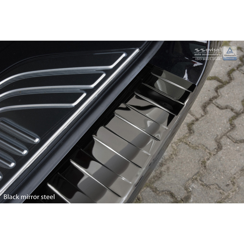 Black Mirror Stainless Steel Rear bumper protector  Mercedes Vito / V-Class 2014-2019 & Facelift 2019- 'Ribs'