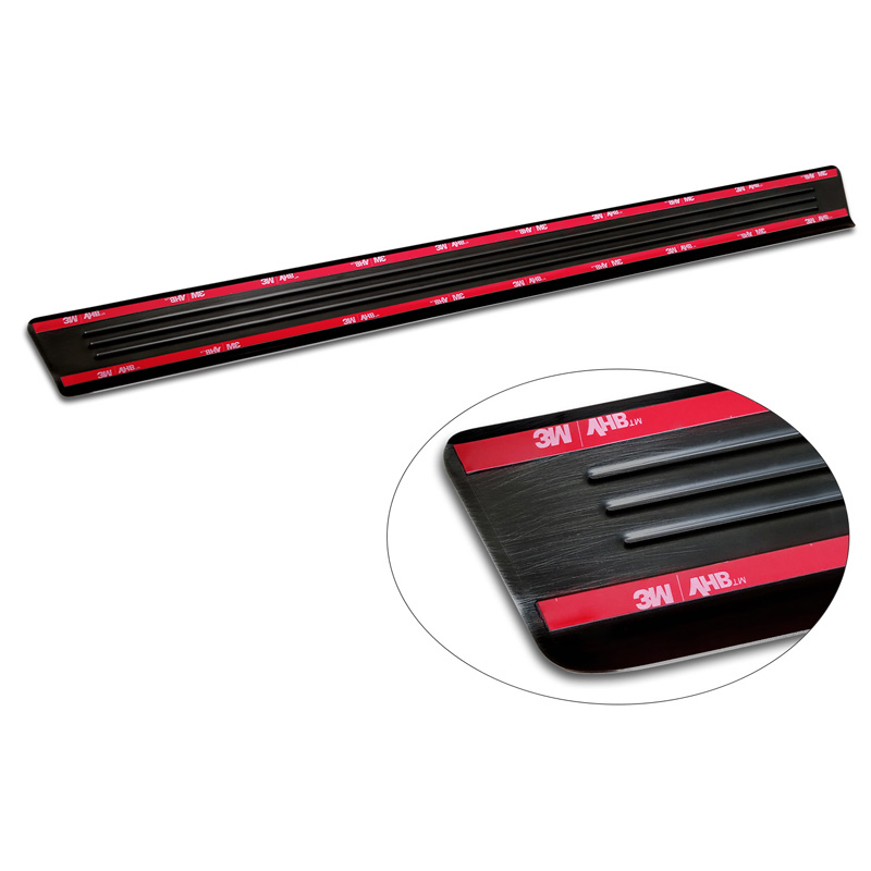 Black Inox door sill protectors  Volkswagen ID.5 2021- - 'Lines' - 4-pieces
