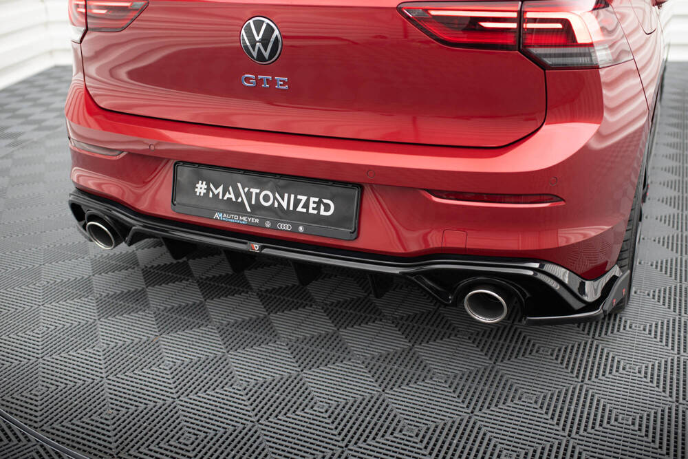 Diffuser passend voor VW Golf GTE MK8 + Chrome Uitlaatsierstukken